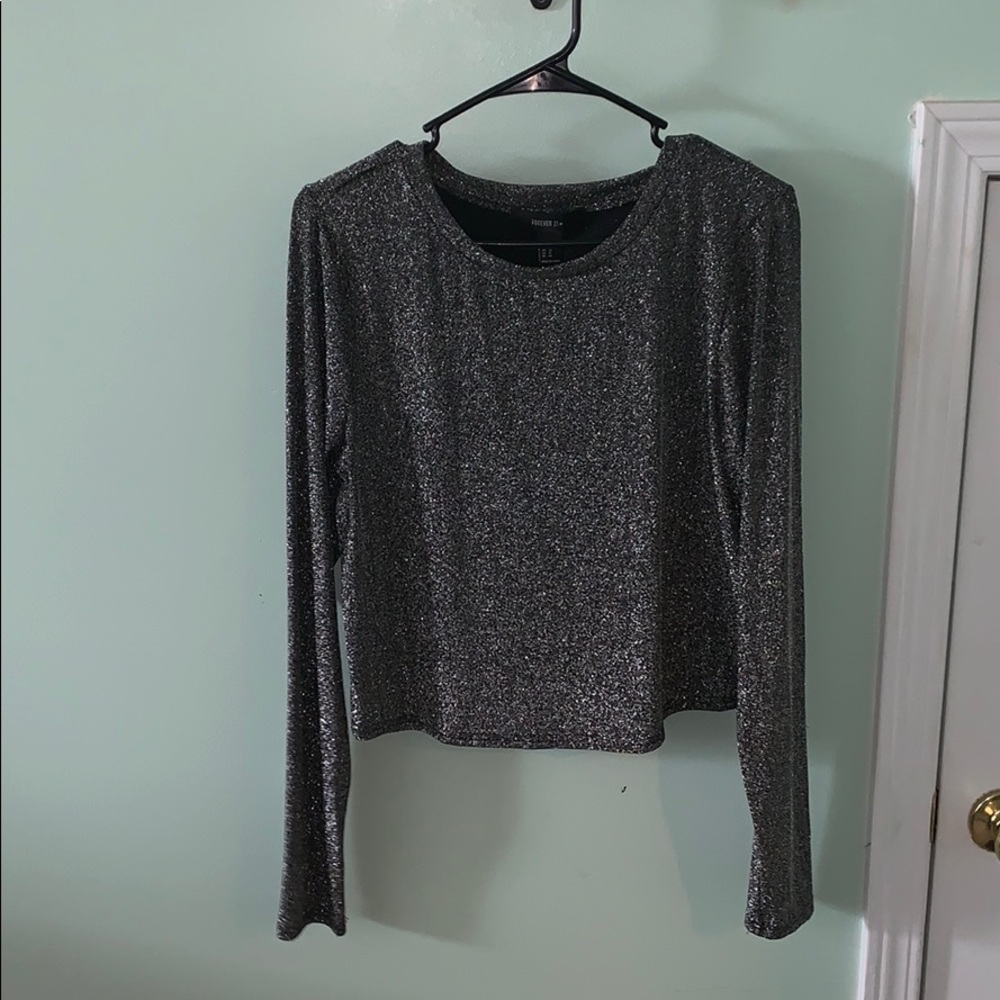Silver sparkle crop top.